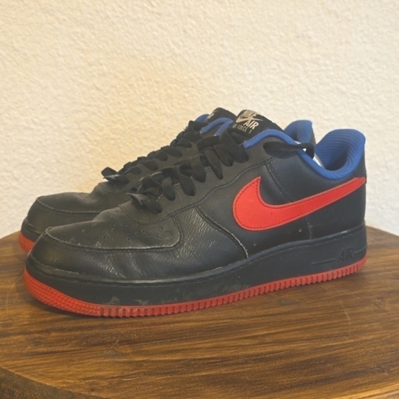 Nike Air Force 1 Black RED SWOOSH Athletic Shoes Mens Sneakers Sz.10 main image 8